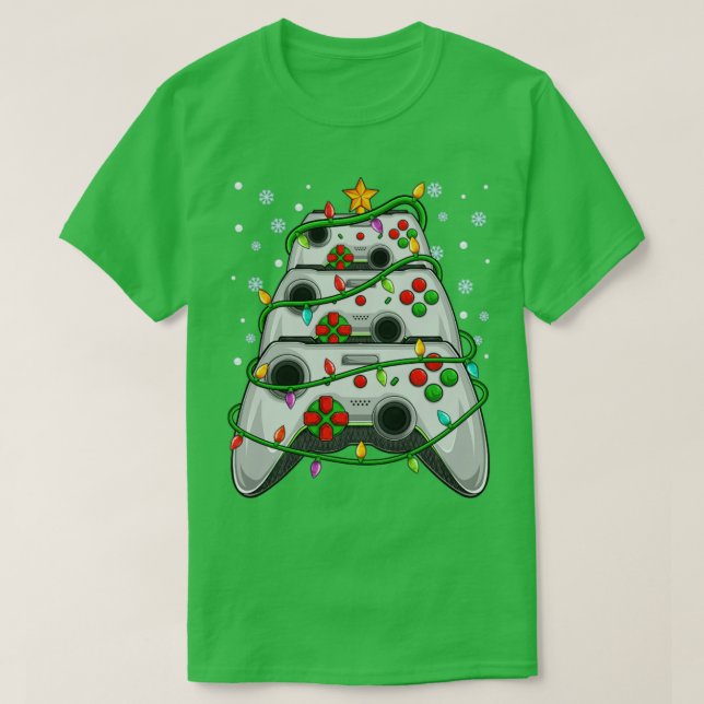 Camiseta Gaming Christmas Tree Light Video Game Controller (Diseño del anverso)