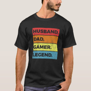 Camiseta Gaming Dad Husband Dad Gamer Legend Funny Gamer Ga