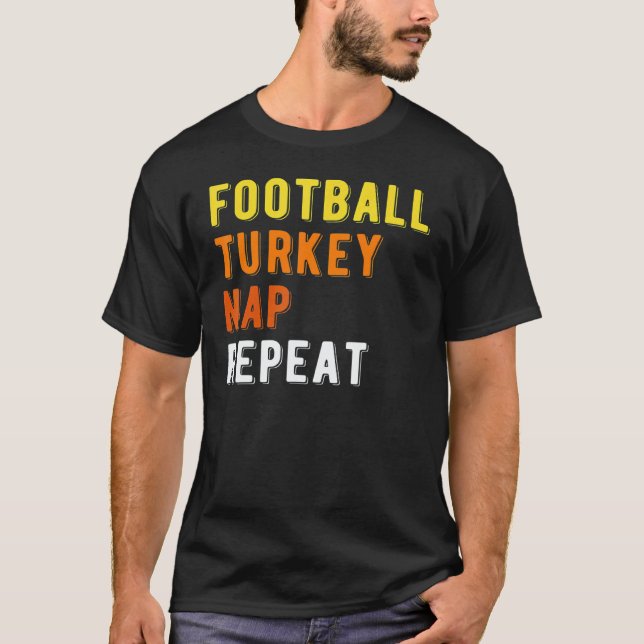 Camiseta Gaming Football Turkey Nap Repeat Pumpkin Men Than (Anverso)