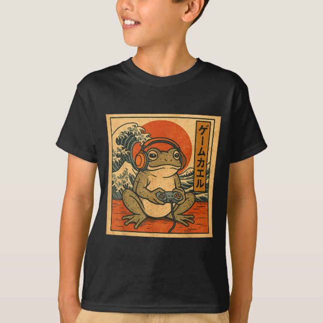 Camiseta Gaming Frog Art Ukiyo-e Japanese Gamer Anime Men W (Anverso)
