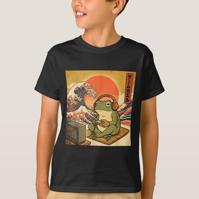 Camiseta Gaming Frog Art Ukiyo-e Japanese Gamer Anime Men W (Anverso)