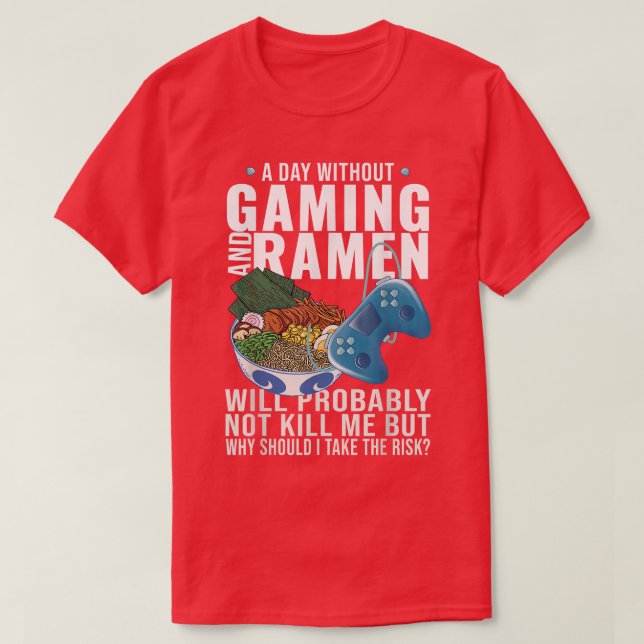 Camiseta Gaming Gamer Anime Noodle japonés Ramen  (Diseño del anverso)