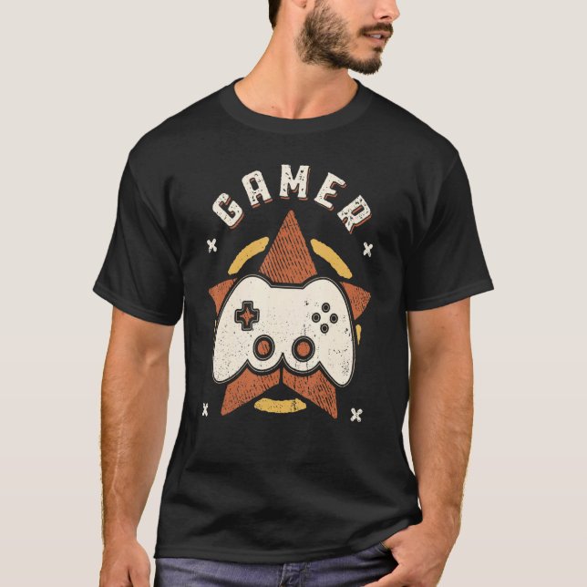 Camiseta Gaming Gamer Vintage Retro Classic (Anverso)
