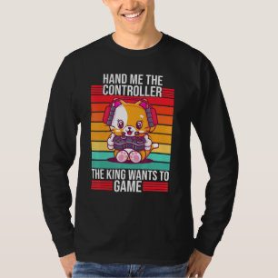 Camiseta Gaming Hand Me The Controller King Ps5 Console Gam