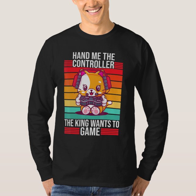 Camiseta Gaming Hand Me The Controller King Ps5 Console Gam (Anverso)