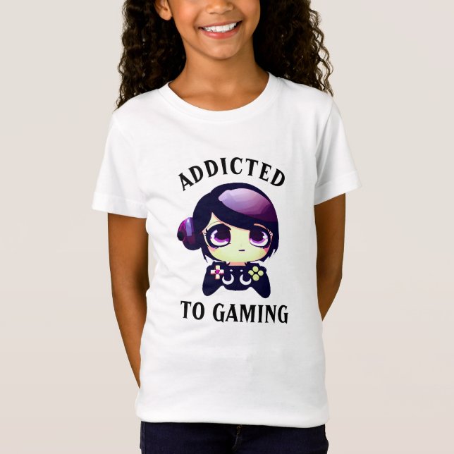 Camiseta Gaming Kawaii Anime Chica Gamer (Anverso)