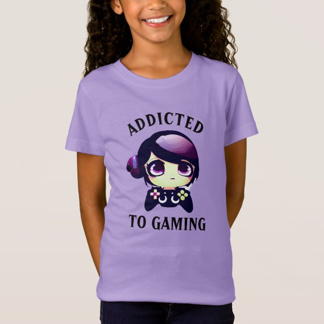Camiseta Gaming Kawaii Anime Chica Gamer (Anverso)