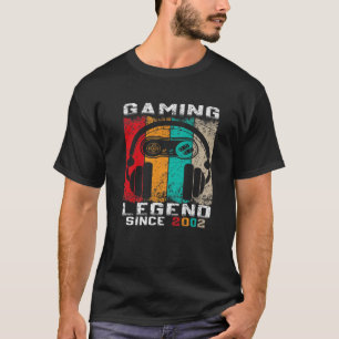 Camiseta Gaming Legend Born In 2002,20 Years Old 20Th Birth