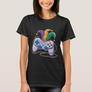 Camiseta Gaming Mardi Gras Video Game Controller Jester Par