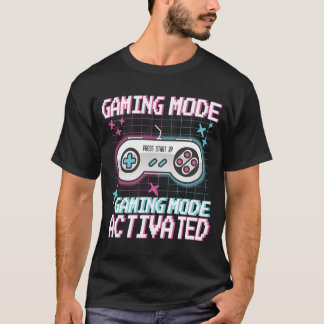 Camiseta Gaming Mode Activated – Retro Pixel Controller Des