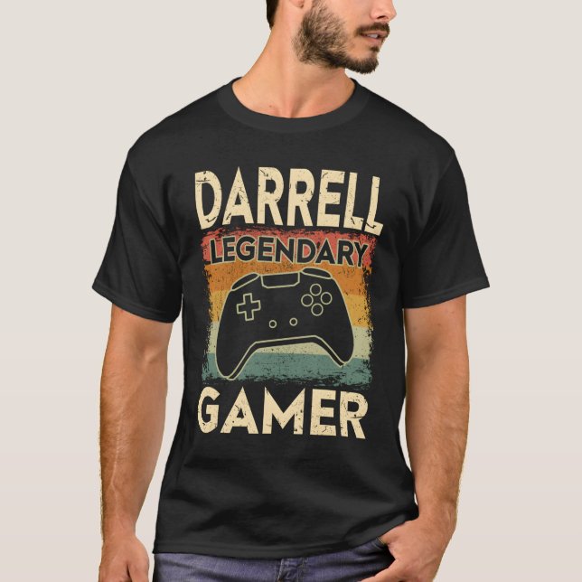 Camiseta Gaming Personalized Name Darrell Legendary Gamer (Anverso)