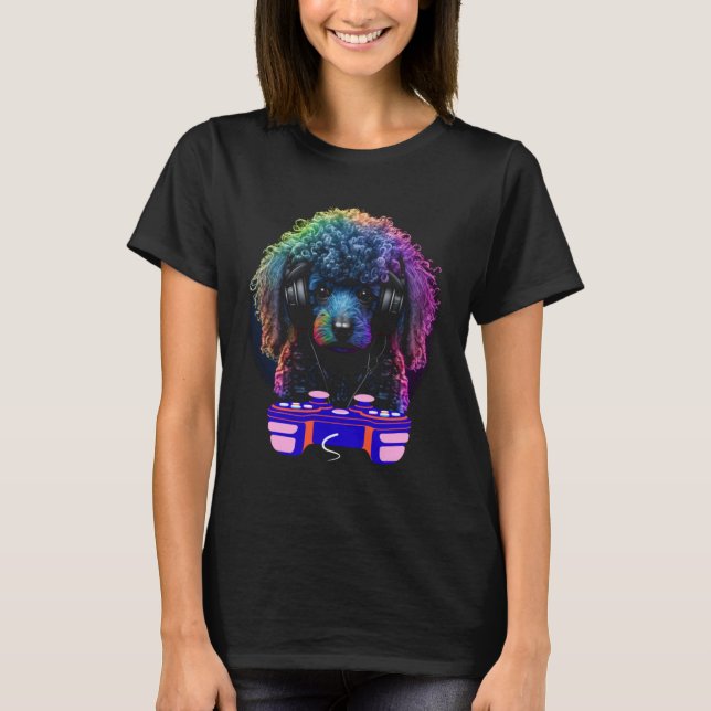 Camiseta Gaming Poodle Dog Player Animal Video Gamer  Men K (Anverso)