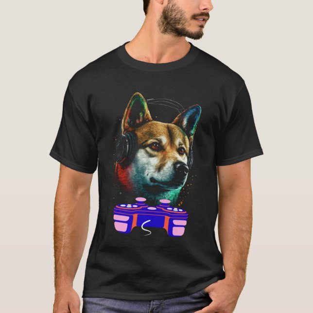 Camiseta Gaming Shiba Inu Dog Player Animal Video Gamer  Me (Anverso)