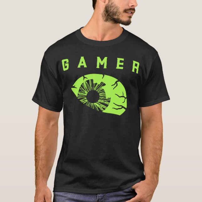Camiseta Gaming Shirt Kids Teens Gamer Eye Graphic Tshirts  (Anverso)