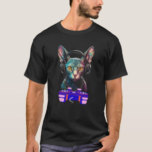 Camiseta Gaming Sphynx Cat Player Animal Video Gamer Hombre