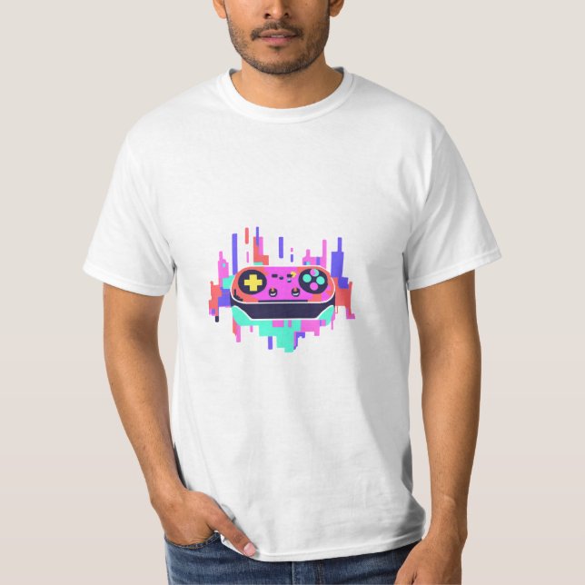 Camiseta Gaming T-shirt pixel controller  (Anverso)