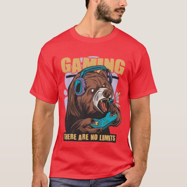 Camiseta Gaming there are no limits nerd gamer video game f (Anverso)