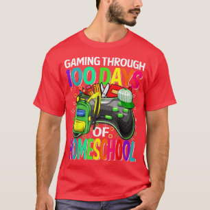 Camiseta Gaming Through 100 Days Of Homeschool Video Game B