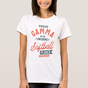 Camiseta Gamma femenina de un jugador de softball Gif en el