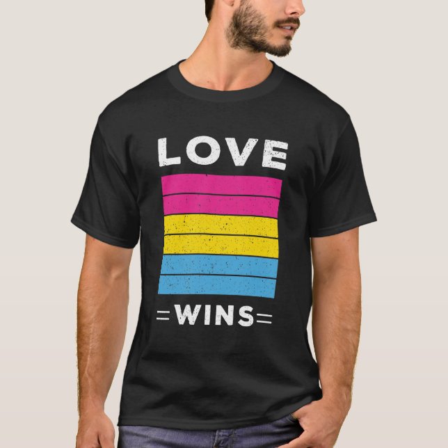 Camiseta Gana el orgullo pansexual LGBTQ con angustia de am (Anverso)