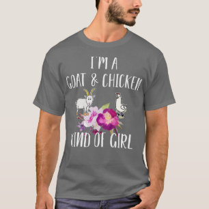 Camiseta Ganadería de cabras y pollo Mujer de flores Ranche