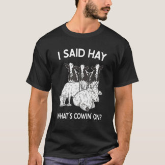 Camiseta Ganadería de Vacas Lechero Dije Heno Qué Pasa con