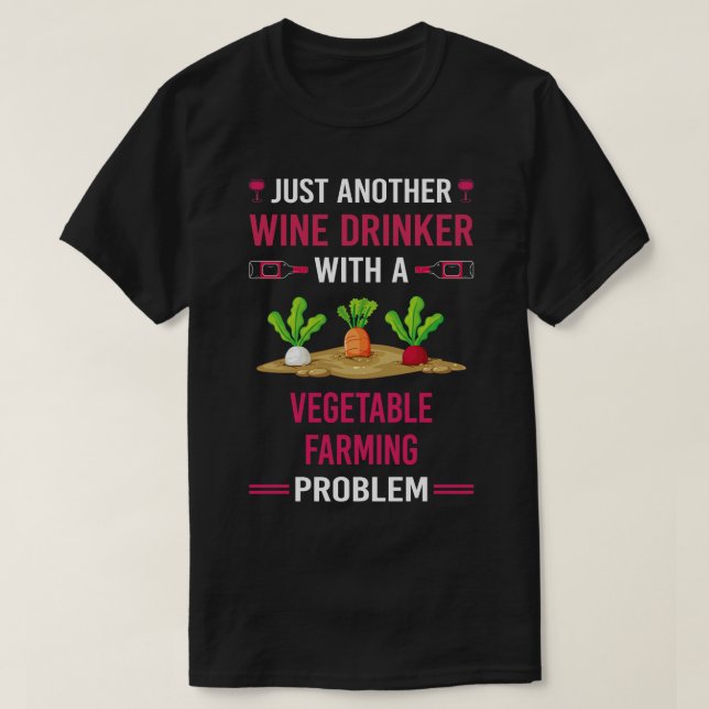 Camiseta Ganadero de vino Granjero de verduras (Diseño del anverso)