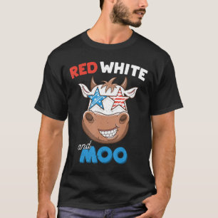 Camiseta Ganadero Patriótico Vaca Granjero Bandera American