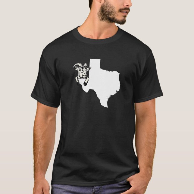 Camiseta Ganadero Texano Granjero De Cabra Esquema De Texas (Anverso)