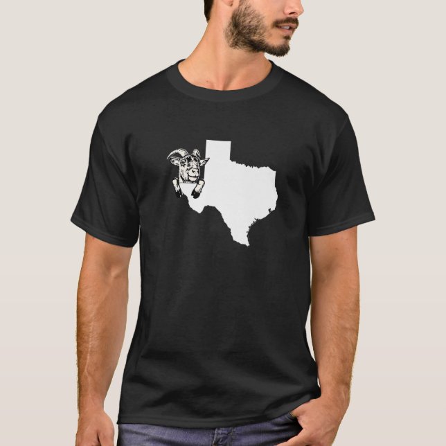 Camiseta Ganadero Texano Granjero De Cabra Esquema De Texas (Anverso)