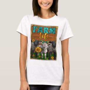 Camiseta Ganado animal de campo de leopardo bebé ovino