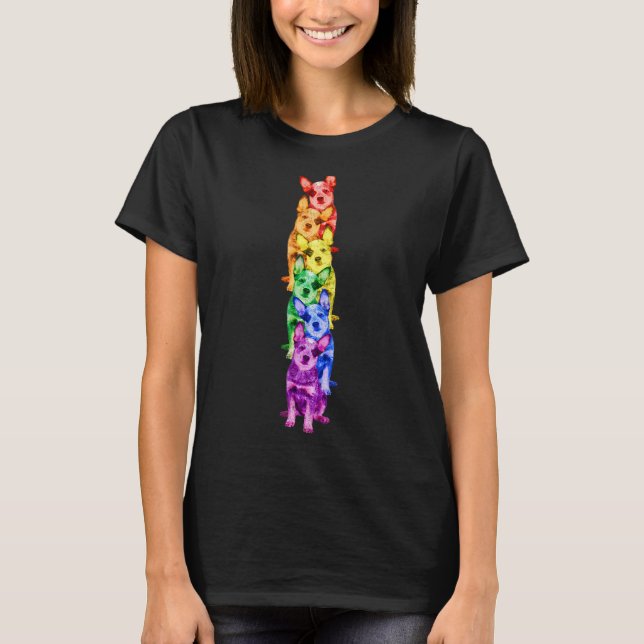 Camiseta Ganado australiano Bandera Arcoiris Orgullo Gay Pe (Anverso)