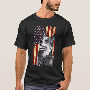 Camiseta Ganado Australiano Patriótico Bandera Americana 4 