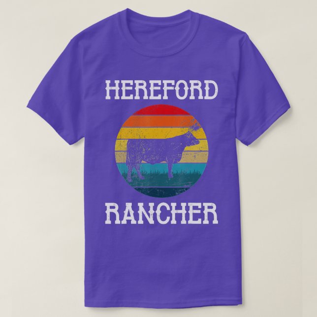 Camiseta Ganado bovino cultivador de vacas Hereford Rancher (Diseño del anverso)