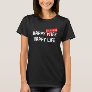 Camiseta Ganado bovino Perro Raza Vida Feliz Animal Amigo P