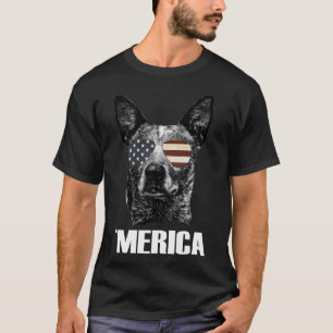 Camiseta Ganado Ganado Australiano Merica Bandera Usa Gafas