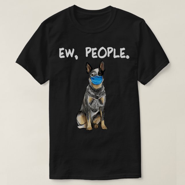 Camiseta Ganado Ganado Australiano Perro Ojo Gente Con Cara (Diseño del anverso)