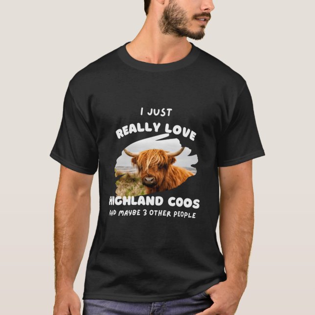 Camiseta Ganado Highland Hairy Scottish Vacas escocesas Coo (Anverso)