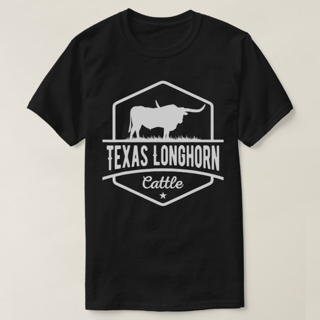 Camiseta Ganado Longhorn De Texas Para Ganadería Ganadera (Diseño del anverso)