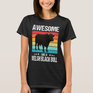 Camiseta Ganado Negro Galés Impresionante Como un Toro Negr