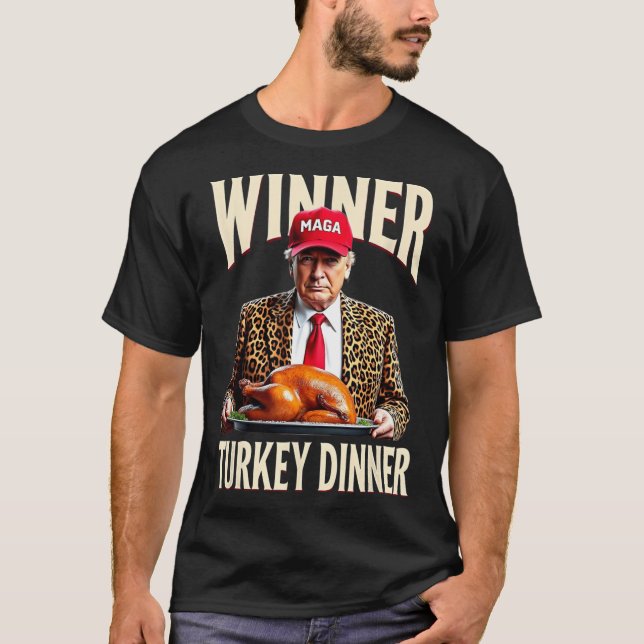 Camiseta Ganador de la cena en Turquía Divertido Trump (Anverso)