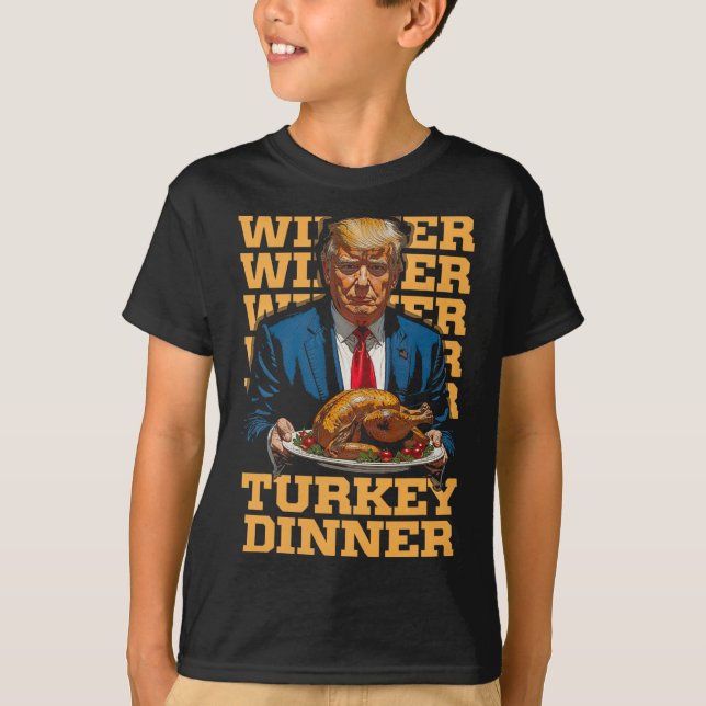 Camiseta Ganador de la cena en Turquía Divertido Trump Than (Anverso)