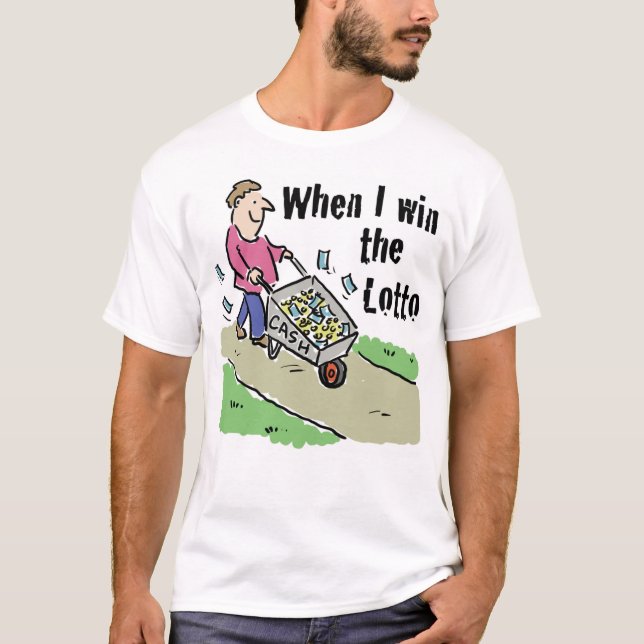 Camiseta Ganador de lotería. Hombre con carretilla de efect (Anverso)