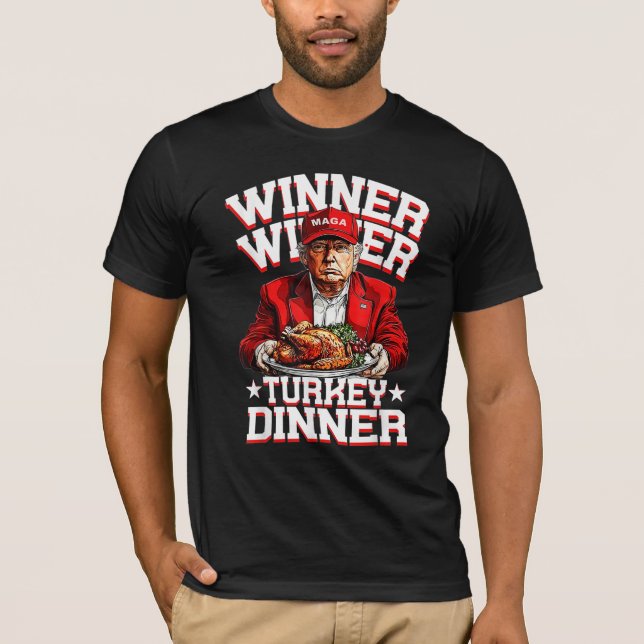 Camiseta Ganador de Trump Cena en Turquía Día de Acción de  (Anverso)