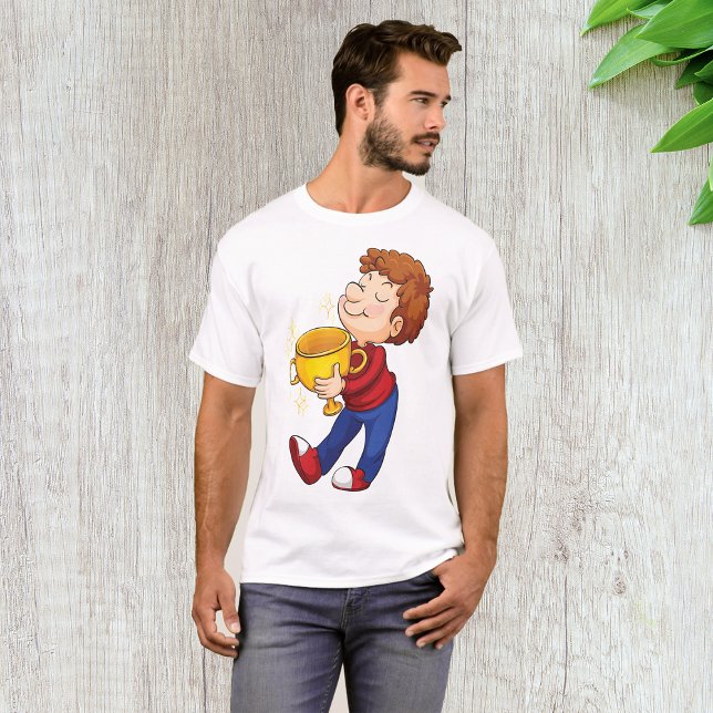 Camiseta Ganador del premio Boy Holding Golden Trophy (Subido por el creador)