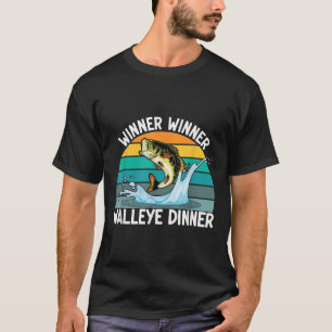 Camiseta Ganador Ganador Cena de Lucioperca Amante de la Pe