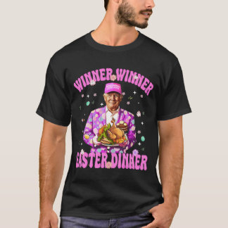 Camiseta ganador ganador cena de Pascua T trasero, retro, v