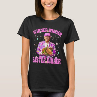 Camiseta ganador ganador cena de Pascua T trasero, retro, v