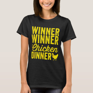Camiseta Ganador Ganador Cena de Pollo Silueta (oscuro)