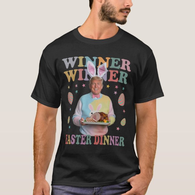 Camiseta Ganador presidente de la cena de Pascua Trump feli (Anverso)